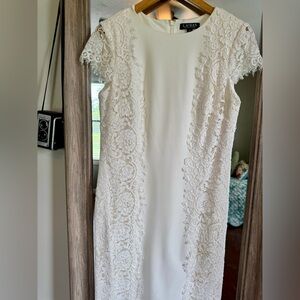 Ralph Lauren Elegant White Lace Dress